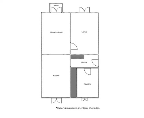 Prodaný byt 2+1 48 m²