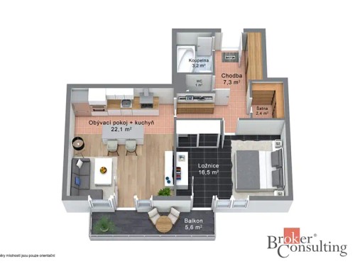 Prodej bytu 2+kk 63 m²