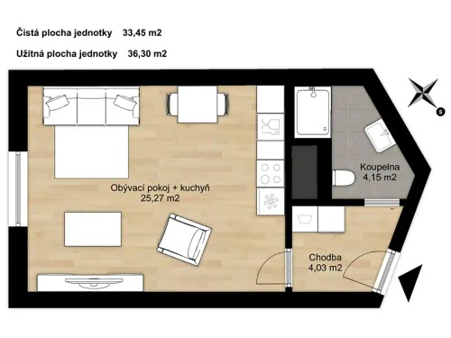 Prodej bytu 1+kk 36 m²