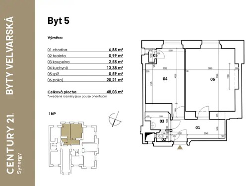 Prodej bytu 2+kk 48 m²