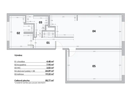 Prodaný  byt 2+kk 60 m²