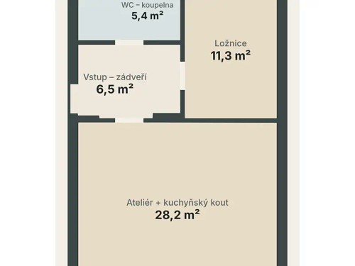 Prodej bytu 2+kk 51 m²