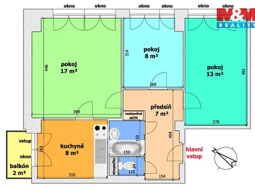 Prodaný  byt 3+1 60 m²