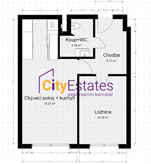 Prodej bytu 2+kk 40 m²
