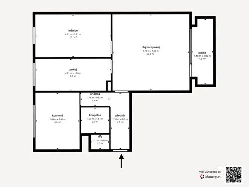 Prodej bytu 3+1 71 m²