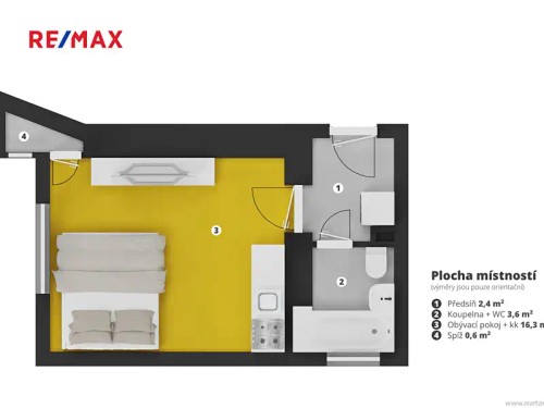 Prodaný  byt 1+kk 23 m²