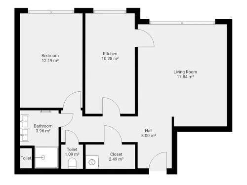 Prodaný  byt 2+1 58 m²