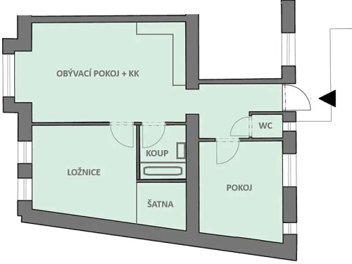 Prodaný  byt 3+kk 72 m²