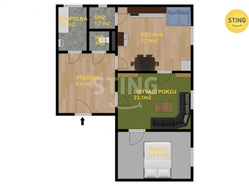 Prodej bytu 2+1 69 m²