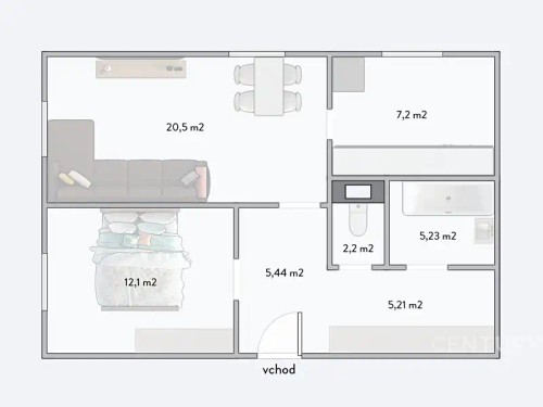 Prodej bytu 2+kk 58 m²