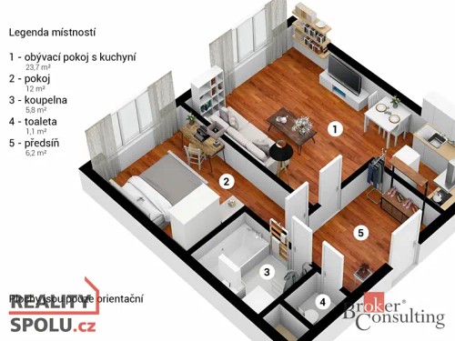 Prodej bytu 2+kk 54 m²