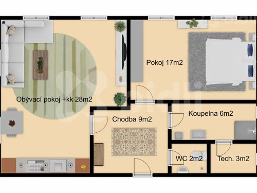 Prodaný  byt 2+kk 65 m²