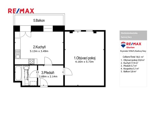 Prodaný byt 2+kk 52 m²
