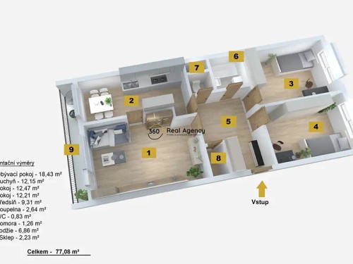 Prodaný byt 3+1 77 m²