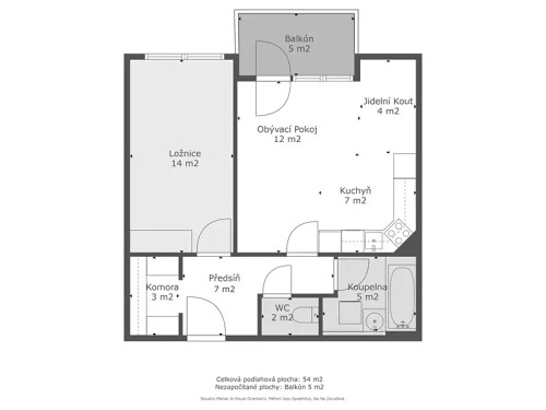 Prodaný byt 2+kk 53 m²