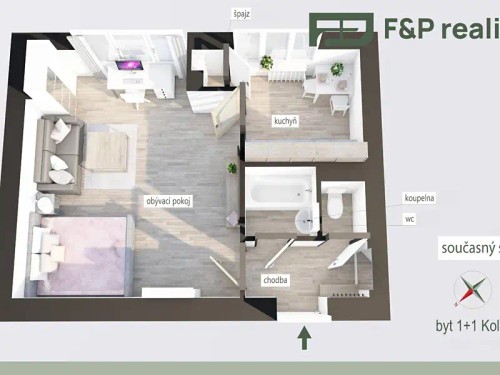 Prodaný byt 1+1 36 m²