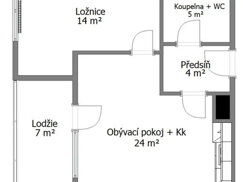 Prodaný byt 2+kk 49 m²