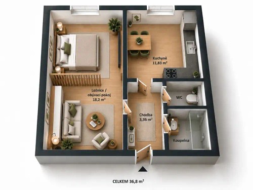 Prodej bytu 2+kk 37 m²