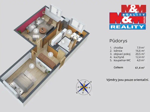 Prodaný byt 2+1 62 m²