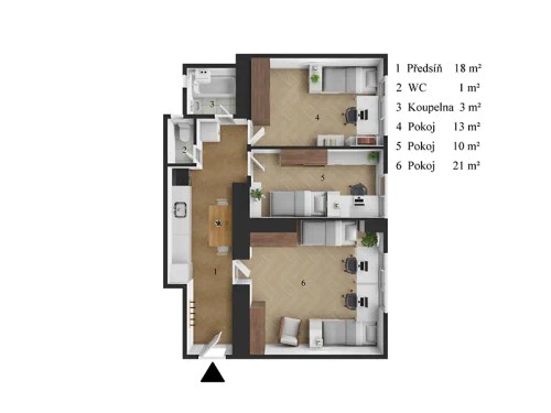 Prodaný byt 2+1 63 m²