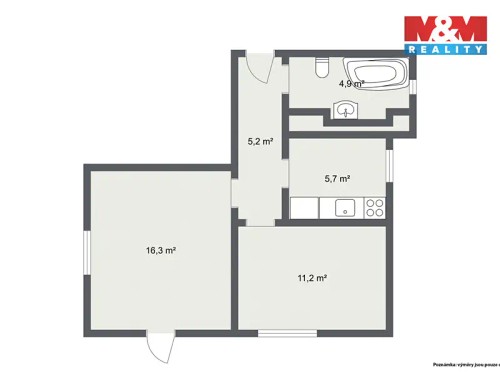 Prodej bytu 2+1 45 m²