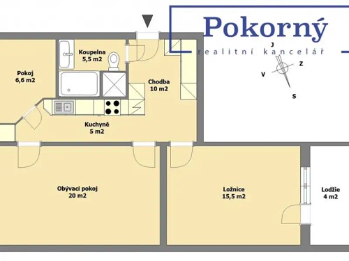 Prodaný byt 3+kk 66 m²