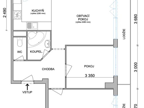 Prodaný  byt 3+1 60 m²