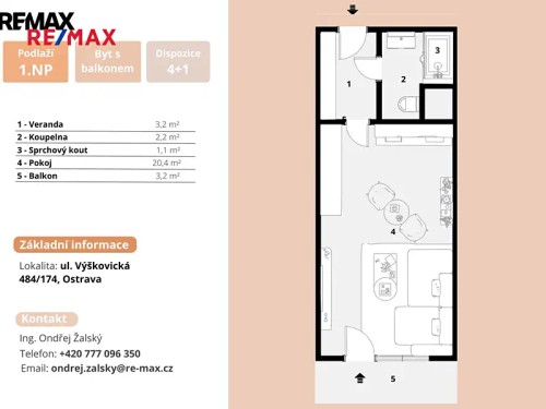 Prodej bytu 1+kk 32 m²