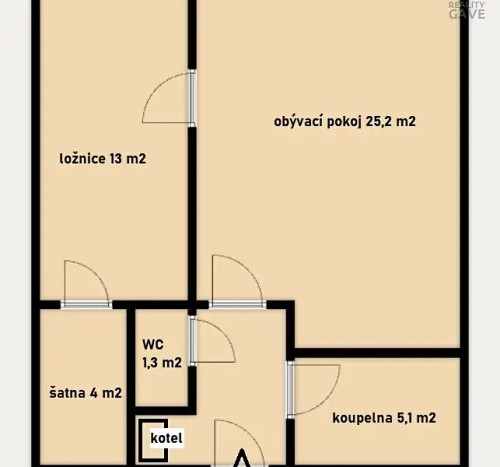 Prodaný  byt 2+kk 55 m²