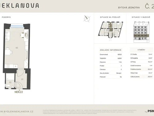 Prodaný byt 1+kk 23 m²