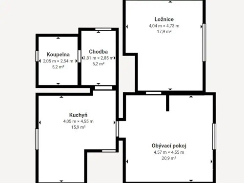 Prodej bytu 2+1 70 m²