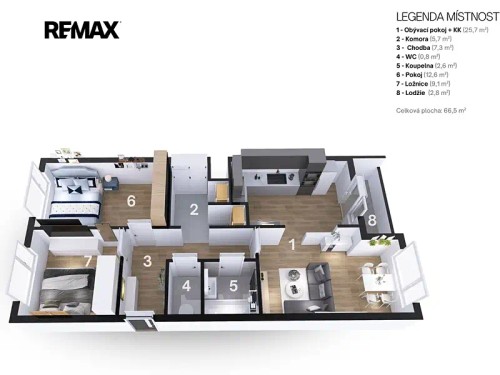 Prodej bytu 3+kk 66 m²