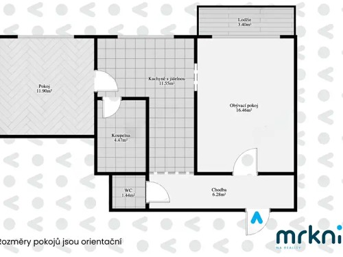 Prodej bytu 2+1 50 m²