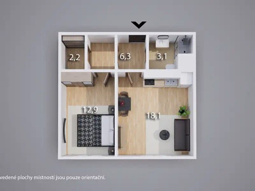 Prodej bytu 2+kk 43 m²