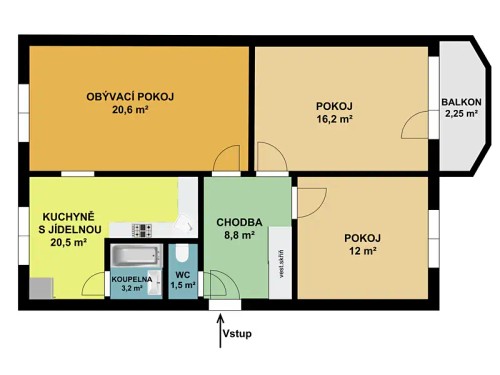 Prodej bytu 3+1 73 m²