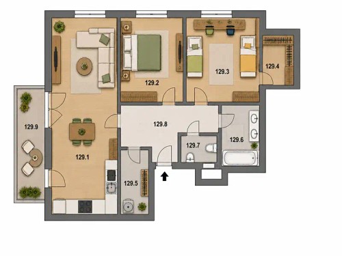 Prodaný byt 3+kk 79 m²