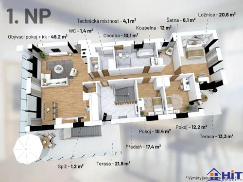 Prodej vily 265 m², pozemek 1811 m²