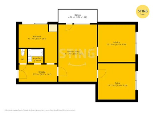 Prodej bytu 3+1 60 m²