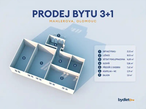 Prodej bytu 3+1 75 m²