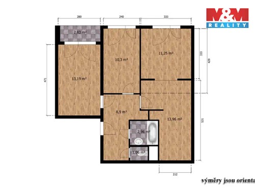Prodaný byt 3+1 66 m²