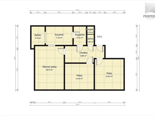 Prodaný byt 3+1 67 m²
