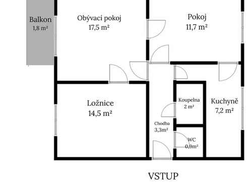 Prodej bytu 3+1 57 m²