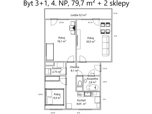 Prodaný byt 3+1 71 m²
