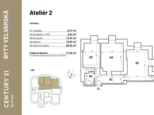 Prodej bytu 3+kk 71 m²