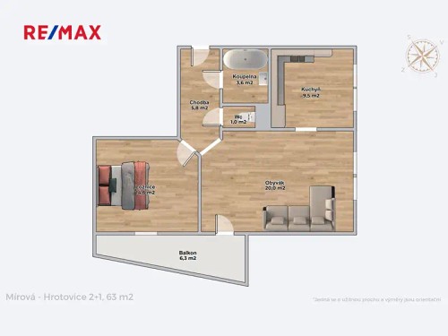 Prodaný  byt 2+1 55 m²