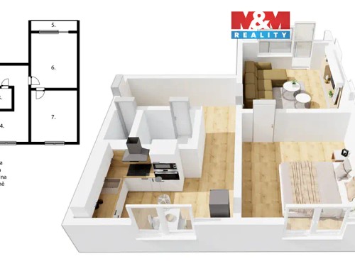 Prodaný  byt 2+1 54 m²