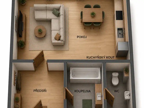 Prodaný byt 1+kk 21 m²
