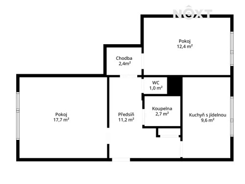 Prodaný  byt 2+1 57 m²