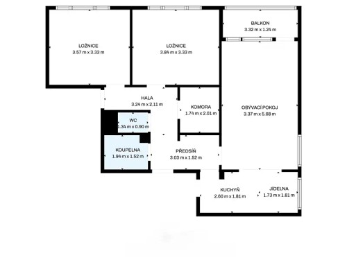 Prodaný  byt 3+1 64 m²