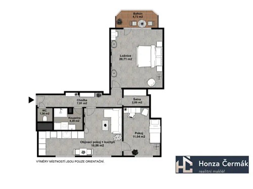 Prodej bytu 3+kk 67 m²